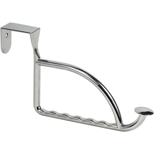 image:imageSpectrum Stratford Chrome Over The Door Hook Valet for Hanging Clothes Towels Robes Easy Hang Sturdy Steel Door Hanger for Closet Bedroom Bathroom Laundry Room Door Fits Doors Up to 13 ThickChrome