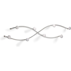 image:imageSpectrum Sweep Decorative Metal Coat Rack 8 Hook Wall Mounted Hook Rail for Hanging Coats Hats Bags and More Easy Install Heavy Duty Steel Organizer for Entryway Bathroom Bedroom Decor Satin NickelChrome