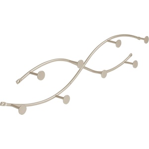 image:imageSpectrum Sweep Decorative Metal Coat Rack 8 Hook Wall Mounted Hook Rail for Hanging Coats Hats Bags and More Easy Install Heavy Duty Steel Organizer for Entryway Bathroom Bedroom Decor Satin NickelSatin Nickel
