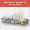image:imageLong Wall Mounted Wire Basket Tray with Label for Kitchen Pantry Bathroom and Laundry Storage Vintage Gray Wire Basket Wall Mount Steel Organizer Spectrum Basket for Pantry Wall Mount Storage