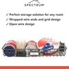 image:imageLong Wall Mounted Wire Basket Tray with Label for Kitchen Pantry Bathroom and Laundry Storage Vintage Gray Wire Basket Wall Mount Steel Organizer Spectrum Basket for Pantry Wall Mount Storage