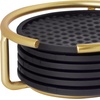 image:imageSpectrum Absorbent Coasters with Holder Set of 6 Gold Modern Table Drink Coasters for Table Protection Absorbent Silicone Coasters Set Wire Coaster Organizer for Elegant Home Decor Organization