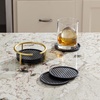 image:imageSpectrum Absorbent Coasters with Holder Set of 6 Gold Modern Table Drink Coasters for Table Protection Absorbent Silicone Coasters Set Wire Coaster Organizer for Elegant Home Decor Organization