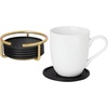 image:imageSpectrum Absorbent Coasters with Holder Set of 6 Gold Modern Table Drink Coasters for Table Protection Absorbent Silicone Coasters Set Wire Coaster Organizer for Elegant Home Decor Organization