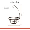 image:imageSpectrum Ashley Small Fruit Basket with Banana Hanger for Kitchen Counter Black Fruit Bowl and Vegetable Storage Stand with Banana Hook Holder for Countertop Produce OrganizationBronze