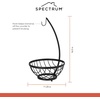 image:imageSpectrum Ashley Small Fruit Basket with Banana Hanger for Kitchen Counter Black Fruit Bowl and Vegetable Storage Stand with Banana Hook Holder for Countertop Produce OrganizationBlack