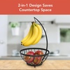 image:imageSpectrum Ashley Small Fruit Basket with Banana Hanger for Kitchen Counter Black Fruit Bowl and Vegetable Storage Stand with Banana Hook Holder for Countertop Produce OrganizationBlack