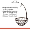 image:imageSpectrum Ashley Small Fruit Basket with Banana Hanger for Kitchen Counter Black Fruit Bowl and Vegetable Storage Stand with Banana Hook Holder for Countertop Produce OrganizationBronze