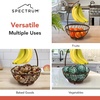 image:imageSpectrum Ashley Small Fruit Basket with Banana Hanger for Kitchen Counter Black Fruit Bowl and Vegetable Storage Stand with Banana Hook Holder for Countertop Produce OrganizationBronze