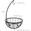 image:imageSpectrum Contempo Fruit Basket Banana Hanger for Kitchen Counter Storage Modern Black Steel Fruit Tree Produce Bowl with Hook for Vegetables Apples Bananas Countertop amp Table Display