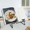 image:imageSpectrum Cookbook Stand for Kitchen Counter Tops Modern Recipe Book Holder Black Angled Elevated Steel Recipe Organizer for Displaying Cook Books and Tablet Recipes in Kitchen Dining Room Storage