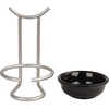 image:imageSpectrum Diversified Euro Standing Spoon Rest with Ceramic Dish Upright Utensil Holder for Stovetop amp Kitchen Counter Organization Modern Vertical Design ChromeBlackSatin NickelBlack