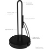 image:imageSpectrum Diversified Euro Tension Paper Towel Holder Black  Storage Organization for Kitchen Counter Pantry Laundry Apartment RV and Bathroom