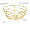 image:imageSpectrum Euro Gold Wire Fruit Basket for Kitchen Countertop Storage Sturdy Steel Metal Wire Decorative Fruit Bowl for Fresh Produce Vegetables Bread amp Snacks Modern Open Design for Airflow