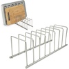 image:imageSpectrum Euro Kitchen Organizer Metal Dish Rack Cutting Board Holder Stand for Countertop or Inside Cabinet Organization 8 Slot Cutting Board Plate Drying Rack for Bakeware Storage GoldGold