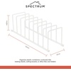 image:imageSpectrum Euro Kitchen Organizer Metal Dish Rack Cutting Board Holder Stand for Countertop or Inside Cabinet Organization 8 Slot Cutting Board Plate Drying Rack for Bakeware Storage GoldMatte White