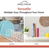 image:imageSpectrum Euro Kitchen Organizer Metal Dish Rack Cutting Board Holder Stand for Countertop or Inside Cabinet Organization 8 Slot Cutting Board Plate Drying Rack for Bakeware Storage GoldMatte White