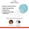 image:imageSpectrum Euro Kitchen Organizer Metal Dish Rack Cutting Board Holder Stand for Countertop or Inside Cabinet Organization 8 Slot Cutting Board Plate Drying Rack for Bakeware Storage GoldMatte White