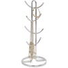 image:imageSpectrum Euro Modern Mug Stand for Coffee Cups Mugs Espresso Teacups Kitchen Organizer Standing Cup Tree for 6 Mugs Sturdy Steel Base with Six Hook Arms Support Most Sizes BlackChrome