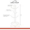 image:imageSpectrum Euro Modern Mug Stand for Coffee Cups Mugs Espresso Teacups Kitchen Organizer Standing Cup Tree for 6 Mugs Sturdy Steel Base with Six Hook Arms Support Most Sizes BlackWhite