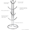 image:imageSpectrum Euro Modern Mug Stand for Coffee Cups Mugs Espresso Teacups Kitchen Organizer Standing Cup Tree for 6 Mugs Sturdy Steel Base with Six Hook Arms Support Most Sizes BlackChrome