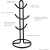 image:imageSpectrum Euro Modern Mug Stand for Coffee Cups Mugs Espresso Teacups Kitchen Organizer Standing Cup Tree for 6 Mugs Sturdy Steel Base with Six Hook Arms Support Most Sizes BlackBlack