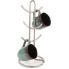 image:imageSpectrum Euro Modern Mug Stand for Coffee Cups Mugs Espresso Teacups Kitchen Organizer Standing Cup Tree for 6 Mugs Sturdy Steel Base with Six Hook Arms Support Most Sizes BlackSatin Nickel