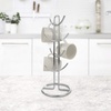 image:imageSpectrum Euro Modern Mug Stand for Coffee Cups Mugs Espresso Teacups Kitchen Organizer Standing Cup Tree for 6 Mugs Sturdy Steel Base with Six Hook Arms Support Most Sizes BlackChrome