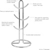 image:imageSpectrum Euro Modern Mug Stand for Coffee Cups Mugs Espresso Teacups Kitchen Organizer Standing Cup Tree for 6 Mugs Sturdy Steel Base with Six Hook Arms Support Most Sizes BlackChrome