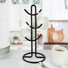 image:imageSpectrum Euro Modern Mug Stand for Coffee Cups Mugs Espresso Teacups Kitchen Organizer Standing Cup Tree for 6 Mugs Sturdy Steel Base with Six Hook Arms Support Most Sizes BlackBlack