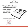 image:imageSpectrum Euro Napkin Holder for Table Kitchen Organizer for Counter Dining Room Table Modern Sturdy Metal Flat Napkin Dispenser with Weighted Tension Arm Home Storage for Paper Cocktail Napkin Black
