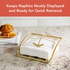 image:imageSpectrum Euro Napkin Holder for Table Kitchen Organizer for Counter Dining Room Table Modern Sturdy Metal Flat Napkin Dispenser with Weighted Tension Arm Home Storage for Paper Cocktail Napkin Gold
