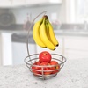 image:imageSpectrum Euro Small Fruit Bowl and Banana Hanger Tree for Fresh Food Vegetables Bread amp Snacks Modern Kitchen Countertop Fruit Basket Produce Saver Basket and Banana Holder Satin Nickel