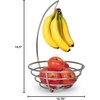 image:imageSpectrum Euro Small Fruit Bowl and Banana Hanger Tree for Fresh Food Vegetables Bread amp Snacks Modern Kitchen Countertop Fruit Basket Produce Saver Basket and Banana Holder Satin Nickel