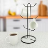 image:imageSpectrum Finley 6 Mug Coffee Cup Tree Holder for Countertop Kitchen Storage amp Organization of Coffee Mugs Tea Cups Espresso Cups Sturdy Metal Stand Cup Tree Stand Black