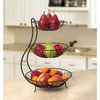 image:imageSpectrum Yumi 3 Tier Fruit Basket Server Kitchen Organizer for Fruit Produce Bread Snack amp More Heavy Duty Steel Three Wire Basket Fruit Stand for Kitchen Counter amp Dining Table Storage Decor Black