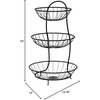 image:imageSpectrum Yumi 3 Tier Fruit Basket Server Kitchen Organizer for Fruit Produce Bread Snack amp More Heavy Duty Steel Three Wire Basket Fruit Stand for Kitchen Counter amp Dining Table Storage Decor Black