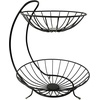 image:imageSpectrum Yumi Arched Fruit Bowl for Dining Room Table Kitchen Counter Fruit Organizer Black Wire Fruit Basket Stand for Fresh Produce Vegetables and Bread Sturdy Steel Open Design Home DecorBlack
