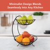 image:imageSpectrum Yumi Arched Fruit Bowl for Dining Room Table Kitchen Counter Fruit Organizer Black Wire Fruit Basket Stand for Fresh Produce Vegetables and Bread Sturdy Steel Open Design Home DecorBlack