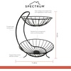 image:imageSpectrum Yumi Arched Fruit Bowl for Dining Room Table Kitchen Counter Fruit Organizer Black Wire Fruit Basket Stand for Fresh Produce Vegetables and Bread Sturdy Steel Open Design Home DecorBlack