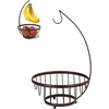 image:imageSpectrum Ashley Small Fruit Basket with Banana Hanger for Kitchen Counter Black Fruit Bowl and Vegetable Storage Stand with Banana Hook Holder for Countertop Produce OrganizationBronze