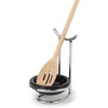 image:imageSpectrum Diversified Euro Standing Spoon Rest with Ceramic Dish Upright Utensil Holder for Stovetop amp Kitchen Counter Organization Modern Vertical Design ChromeBlackChromeBlack