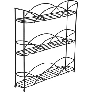image:imageSpectrum 3 Tier Spice Rack Organizer Black Countertop Wire Shelf Spice Rack for Modern Kitchen Pantry Cabinet Organize Spices with Three Tier Spice Shelf for Kitchen Storage with Wall Mount Option3Tier