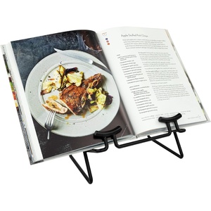 image:imageSpectrum Cookbook Stand for Kitchen Counter Tops Modern Recipe Book Holder Black Angled Elevated Steel Recipe Organizer for Displaying Cook Books and Tablet Recipes in Kitchen Dining Room Storage