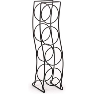 image:imageSpectrum Curve 4 Bottle Wine Rack Holder for Bar amp Countertop Bottle Storage Modern Vertical Sturdy Steel Wire Rack Holds Standard amp Jumbo Bottles Standing Organizer for Kitchen Pantry Matte Black
