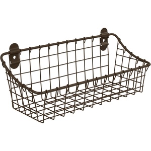 image:imageSpectrum Diversified Vintage Cabinet amp Wall Mounted Rustic Farmhouse Wall Dcor amp Organization Small Wire Basket Decorative Storage BronzeSmall