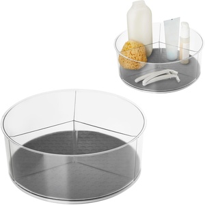 image:imageSpectrum Extra Large Tall Lazy Susan Organizer 1225 in Oyster Gray XL High Wall Turntable Rotating for Kitchen Countertop Table Bathroom Cabinet Refrigerator Pantry Shelf Under Stink OrganizationCharcoal