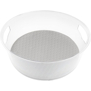 image:imageSpectrum Extra Large Tall Lazy Susan Organizer 1225 in Oyster Gray XL High Wall Turntable Rotating for Kitchen Countertop Table Bathroom Cabinet Refrigerator Pantry Shelf Under Stink OrganizationOyster Gray