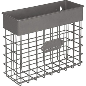 image:imageSpectrum Mail Sorter Organizer Wall Mount Vintage Wall Basket Office Entryway Mail Holder for Letters Bills Catalogs Files Durable Wire Design with Easy Mounting Hardware Industrial GrayIndustrial Gray