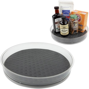 image:imageSpectrum Medium Lazy Susan Organizer 95 in for Cabinet Refrigerator Pantry Table Rotating Kitchen Storage Spice Rack Fridge Organization Charcoal Gray Spinning Turntable for Sauces Jams Condiments